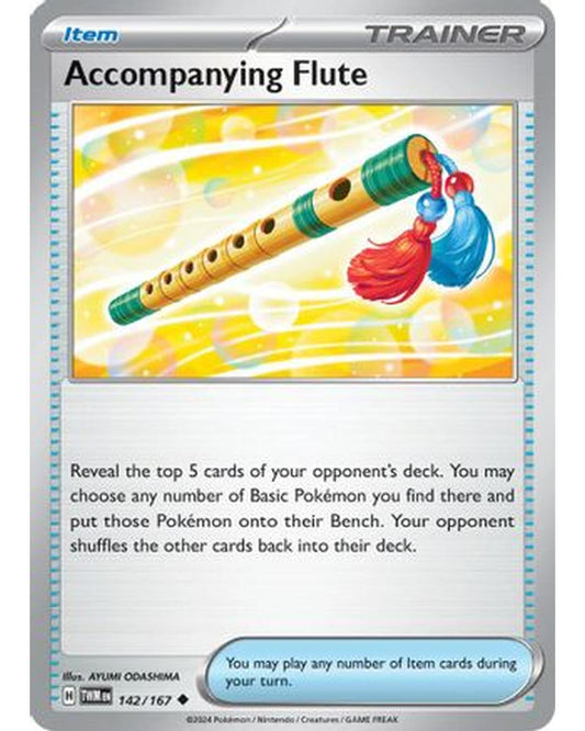 Accompanying Flute 142/167  - Reverse Holofoil SV06 Twilight Masquerade - Uncommon