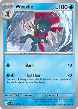 Weavile 014/064  - Reverse Holofoil SV Shrouded Fable - Uncommon