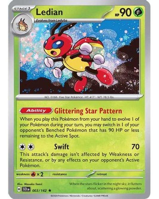Ledian 003/142  - Reverse Holofoil SV07 Stellar Crown - Rare