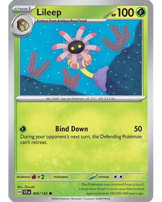 Lileep 005/142  - Reverse Holofoil SV07 Stellar Crown - Common