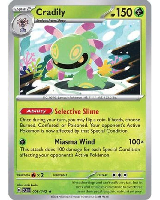 Cradily 006/142  - Holofoil SV07 Stellar Crown - Rare