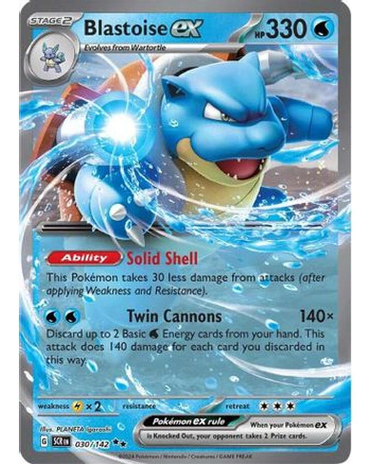 Blastoise ex 030/142  - Holofoil SV07 Stellar Crown - Double Rare