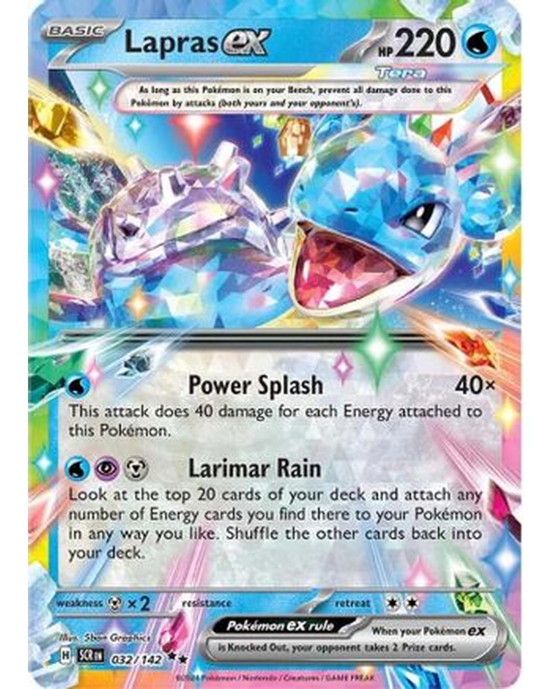 Lapras ex 032/142  - Holofoil SV07 Stellar Crown - Double Rare
