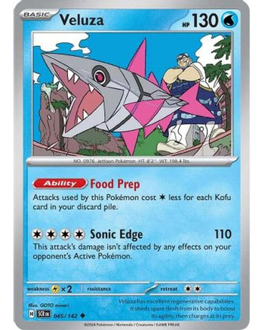 Veluza 045/142  - Reverse Holofoil SV07 Stellar Crown - Uncommon