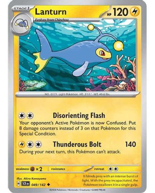 Lanturn 049/142  - Reverse Holofoil SV07 Stellar Crown - Uncommon