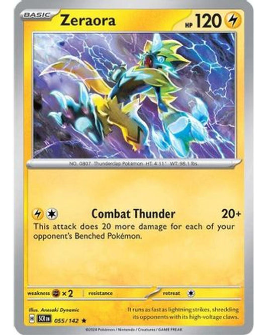 Zeraora 055/142  - Reverse Holofoil SV07 Stellar Crown - Rare
