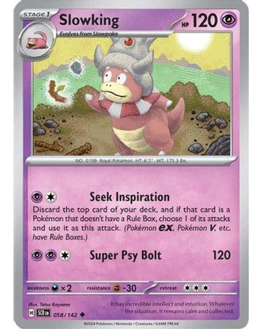 Slowking 058/142  - Reverse Holofoil SV07 Stellar Crown - Uncommon