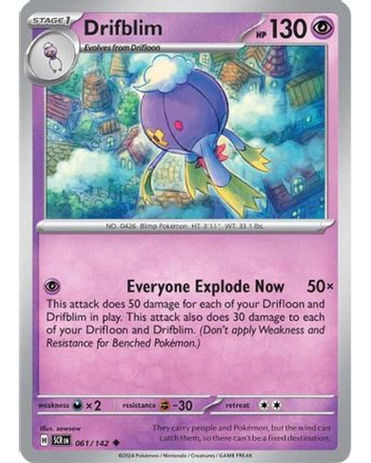 Drifblim 061/142  - Reverse Holofoil SV07 Stellar Crown - Uncommon