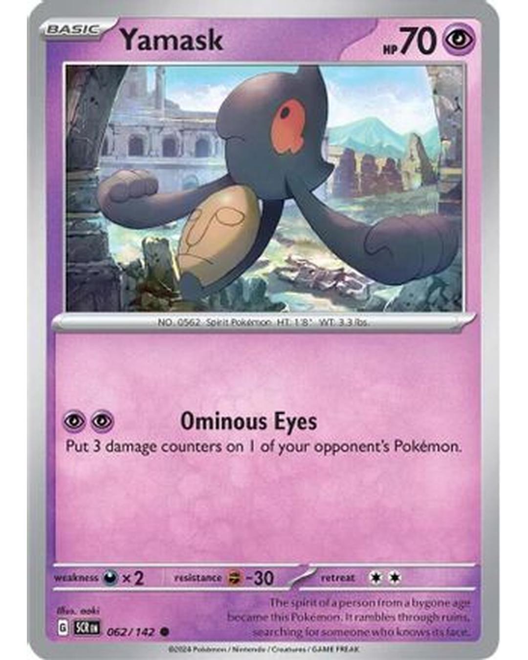 Yamask 062/142  - Reverse Holofoil SV07 Stellar Crown - Common