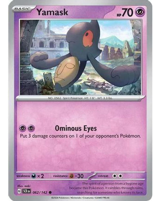 Yamask 062/142  - Reverse Holofoil SV07 Stellar Crown - Common