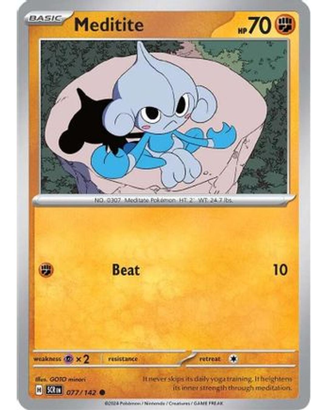 Meditite 077/142  - Reverse Holofoil SV07 Stellar Crown - Common