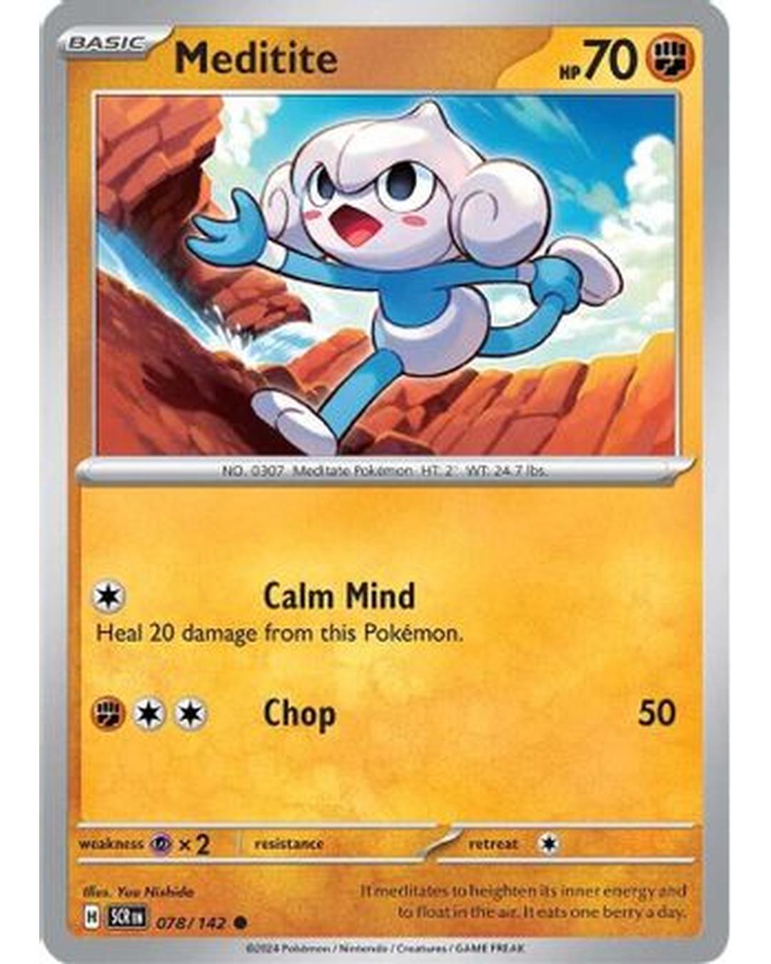 Meditite 078/142  - Reverse Holofoil SV07 Stellar Crown - Common