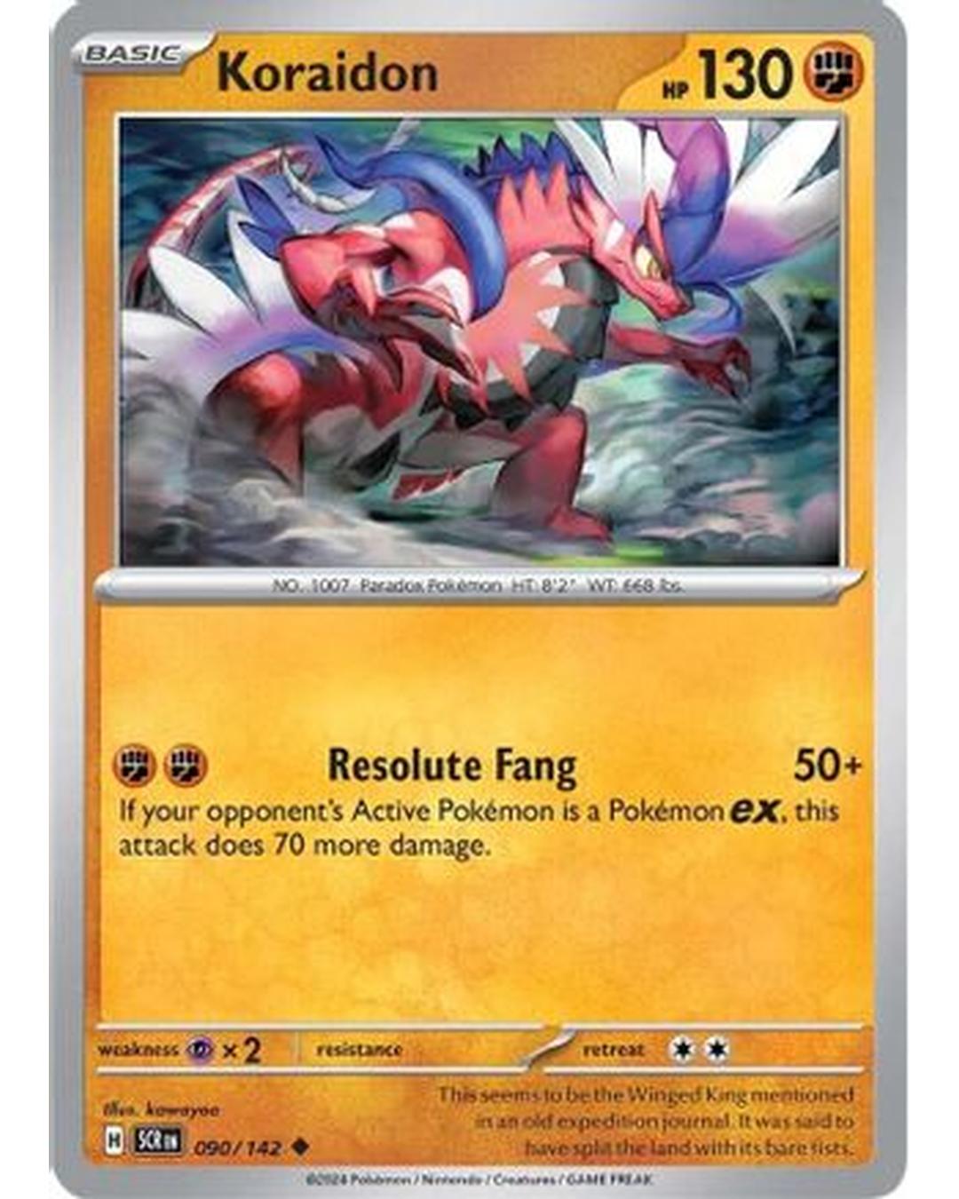 Koraidon 090/142  - Reverse Holofoil SV07 Stellar Crown - Uncommon