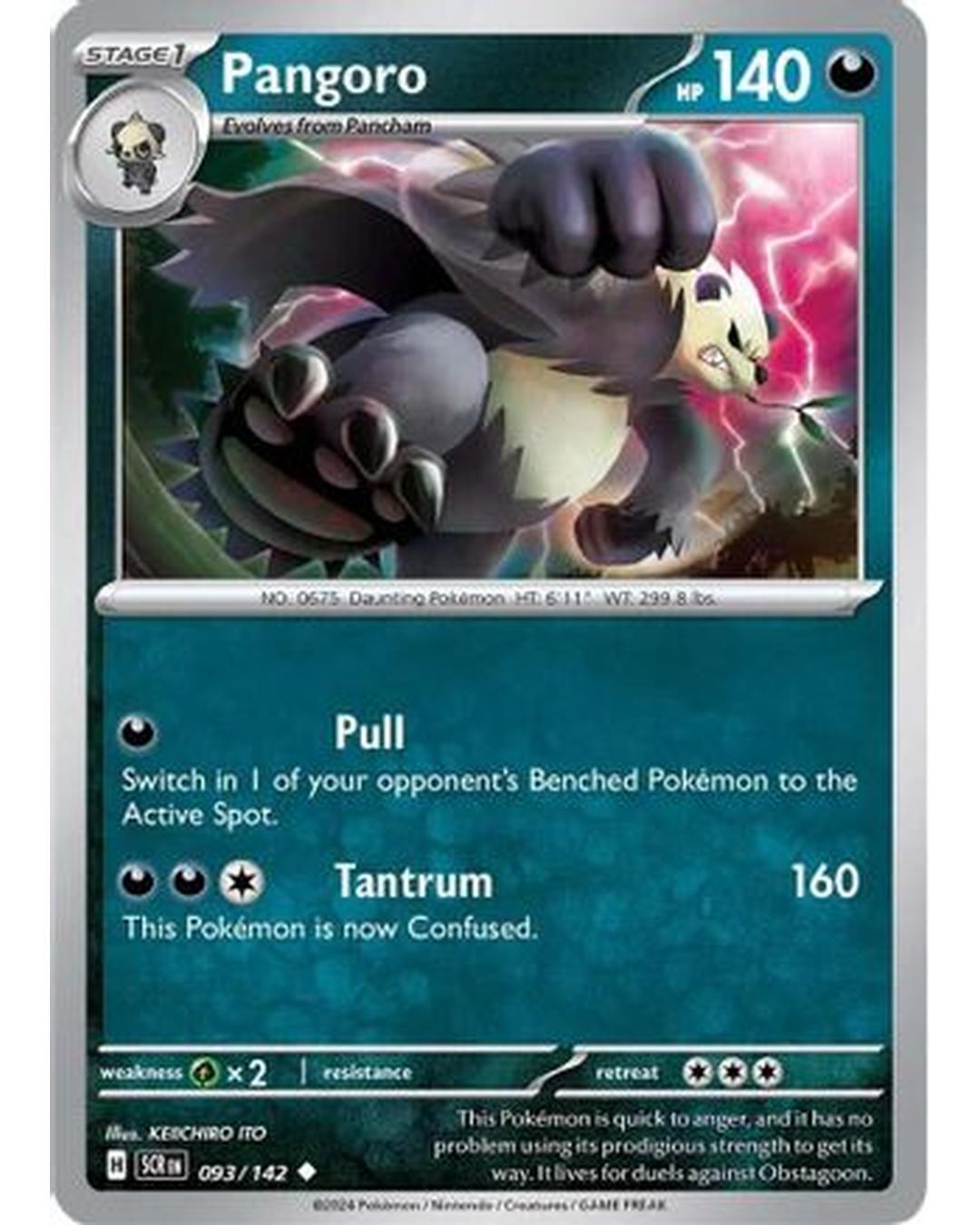 Pangoro 093/142  - Reverse Holofoil SV07 Stellar Crown - Uncommon
