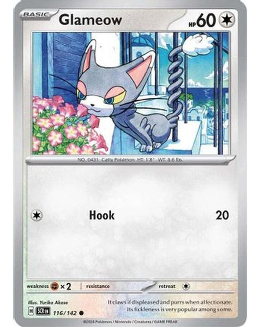 Glameow 116/142  - Reverse Holofoil SV07 Stellar Crown - Common