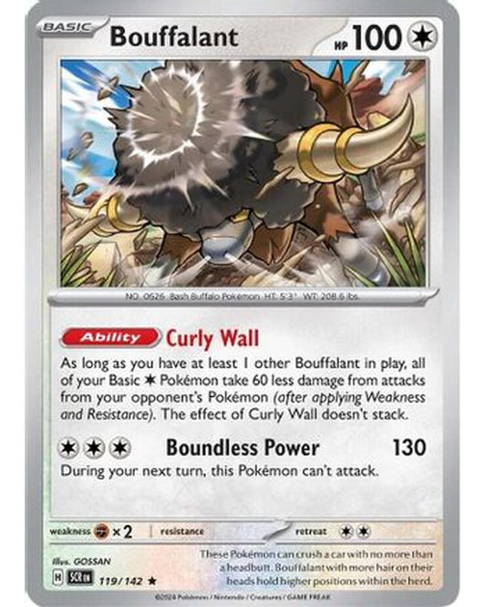 Bouffalant 119/142  - Reverse Holofoil SV07 Stellar Crown - Rare