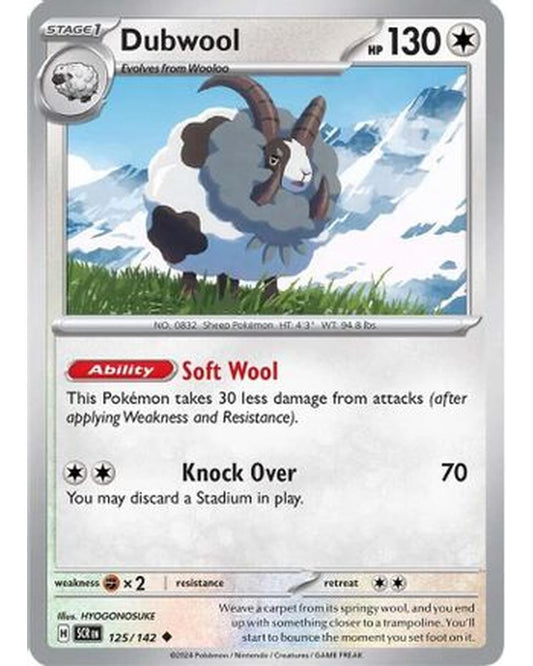 Dubwool 125/142  - Reverse Holofoil SV07 Stellar Crown - Uncommon