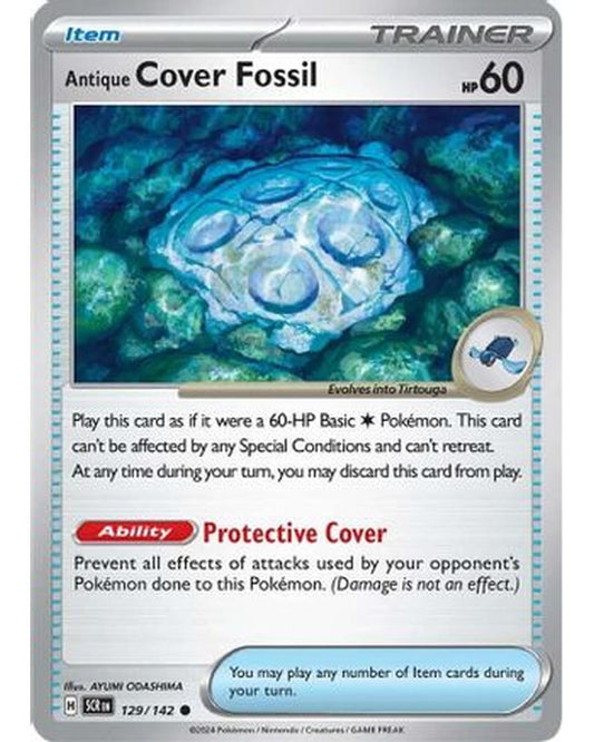 Antique Cover Fossil 129/142  - Reverse Holofoil SV07 Stellar Crown - Common