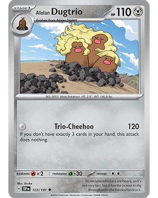 Alolan Dugtrio 123/191  SV08 Surging Sparks - Uncommon