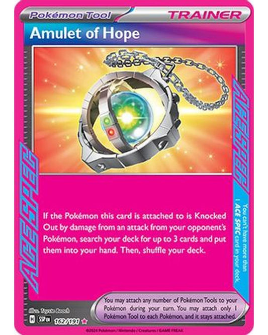 Amulet of Hope 162/191  - Holofoil SV08 Surging Sparks - ACE SPEC Rare