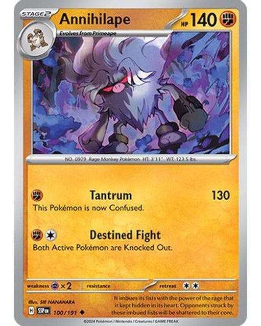 Annihilape 100/191  - Reverse Holofoil SV08 Surging Sparks - Uncommon