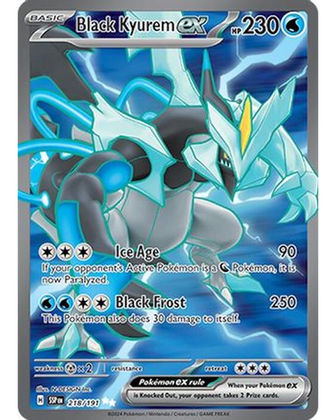 Black Kyurem ex 218/191  - Holofoil SV08 Surging Sparks - Ultra Rare