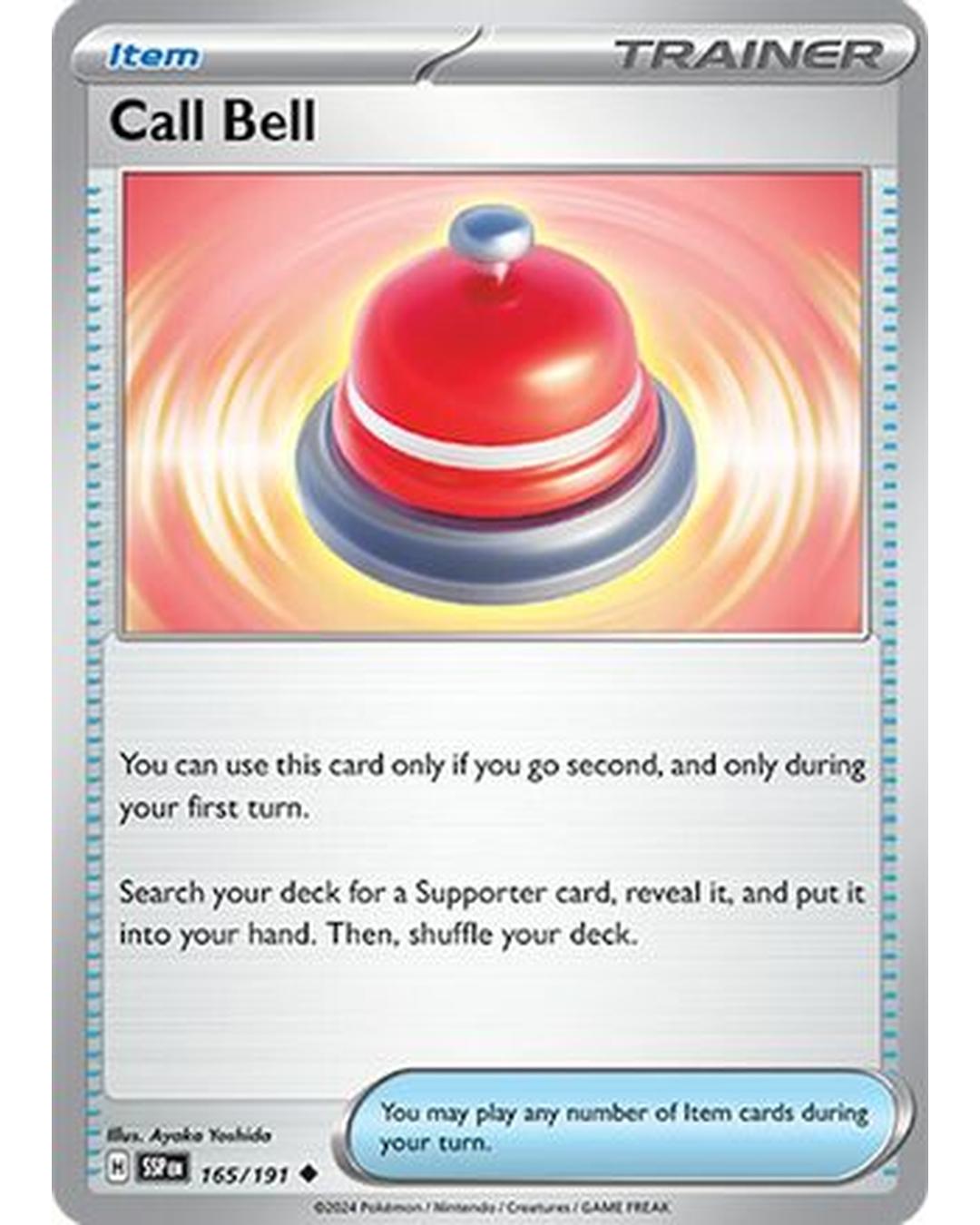 Call Bell 165/191  - Reverse Holofoil SV08 Surging Sparks - Uncommon
