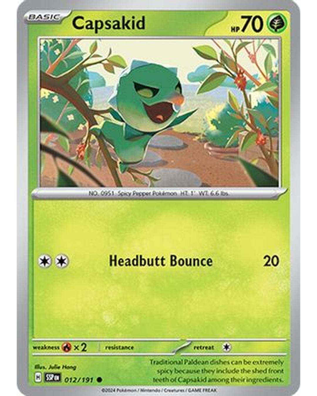 Capsakid 012/191  - Reverse Holofoil SV08 Surging Sparks - Common