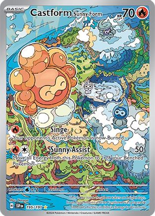 Castform Sunny Form 195/191  - Holofoil SV08 Surging Sparks - Illustration Rare