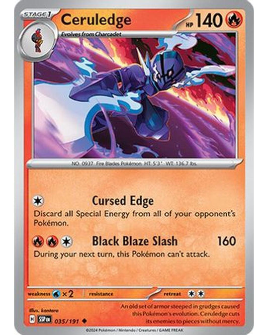 Ceruledge 035/191  - Reverse Holofoil SV08 Surging Sparks - Uncommon