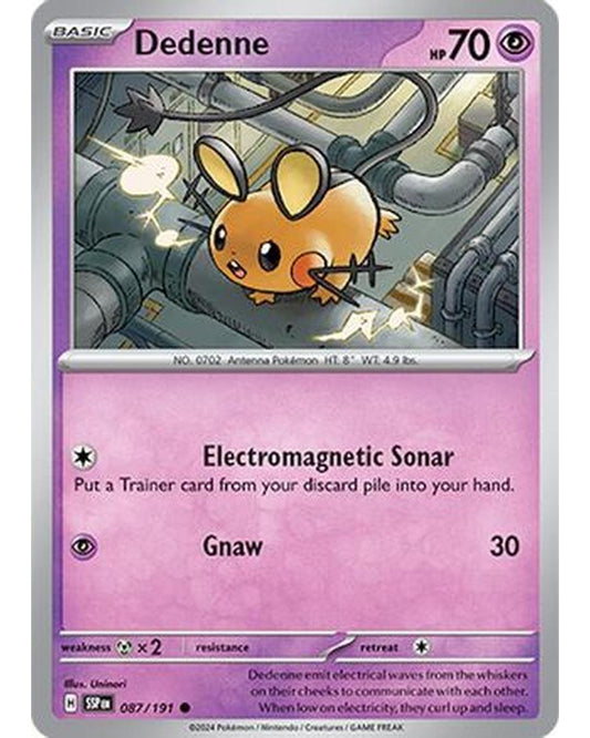 Dedenne 087/191  - Reverse Holofoil SV08 Surging Sparks - Common