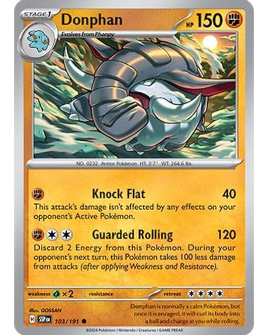 Donphan 103/191  - Reverse Holofoil SV08 Surging Sparks - Common