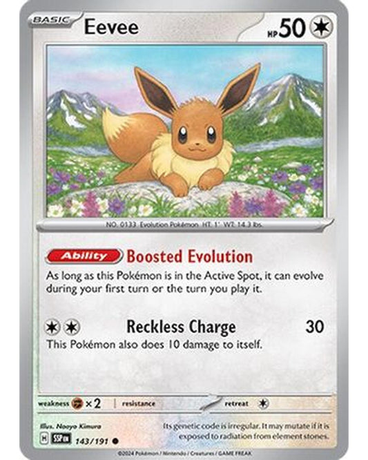 Eevee 143/191  - Reverse Holofoil SV08 Surging Sparks - Common