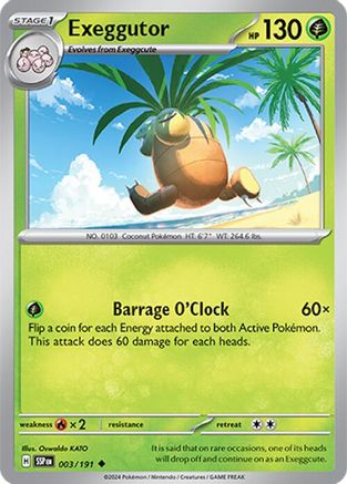Exeggutor 003/191  - Reverse Holofoil SV08 Surging Sparks - Uncommon