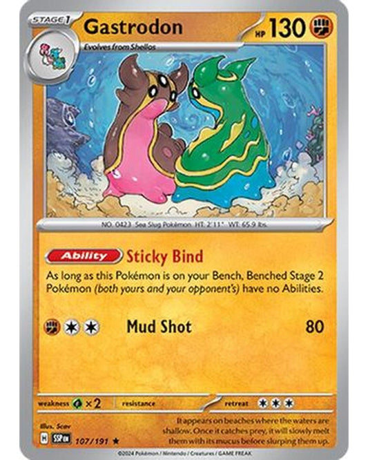 Gastrodon 107/191  - Reverse Holofoil SV08 Surging Sparks - Rare