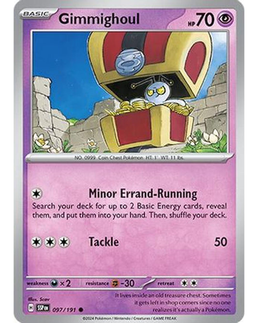 Gimmighoul 097/191  - Reverse Holofoil SV08 Surging Sparks - Common