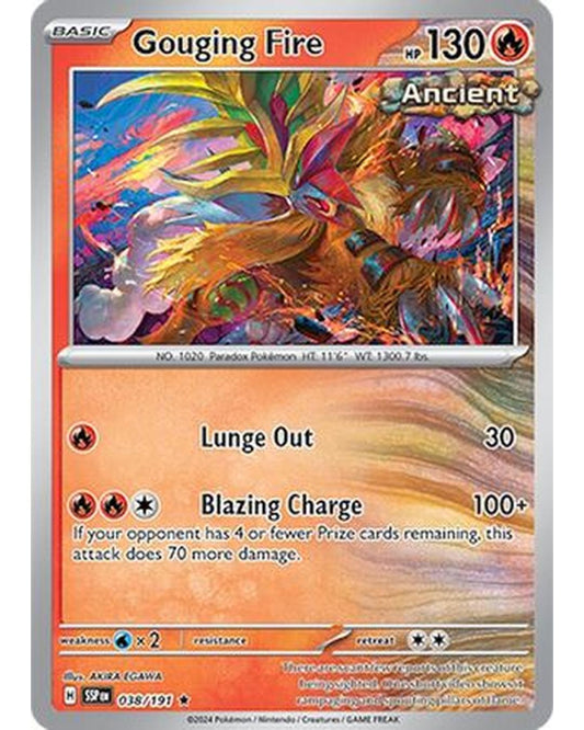 Gouging Fire 038/191  - Holofoil SV08 Surging Sparks - Rare