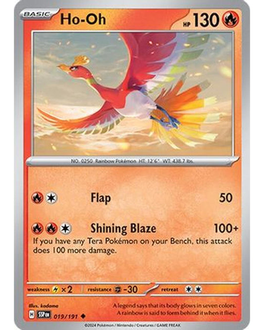 Ho-Oh 019/191  - Reverse Holofoil SV08 Surging Sparks - Uncommon