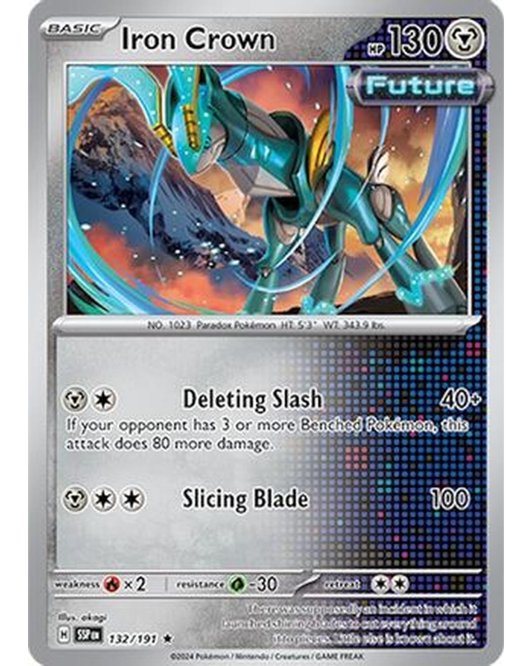 Iron Crown 132/191  - Reverse Holofoil SV08 Surging Sparks - Rare