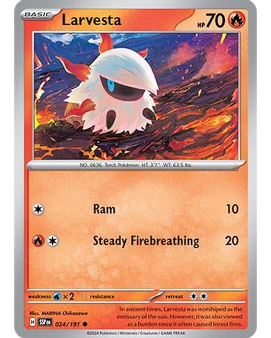 Larvesta 024/191  - Reverse Holofoil SV08 Surging Sparks - Common