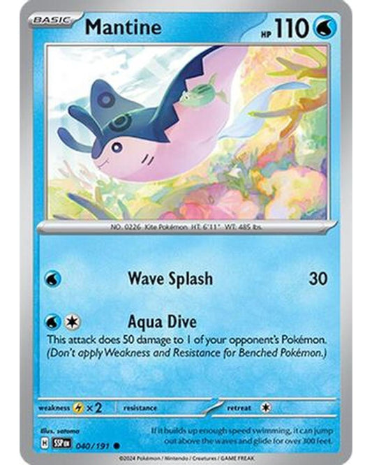 Mantine 040/191  - Reverse Holofoil SV08 Surging Sparks - Common