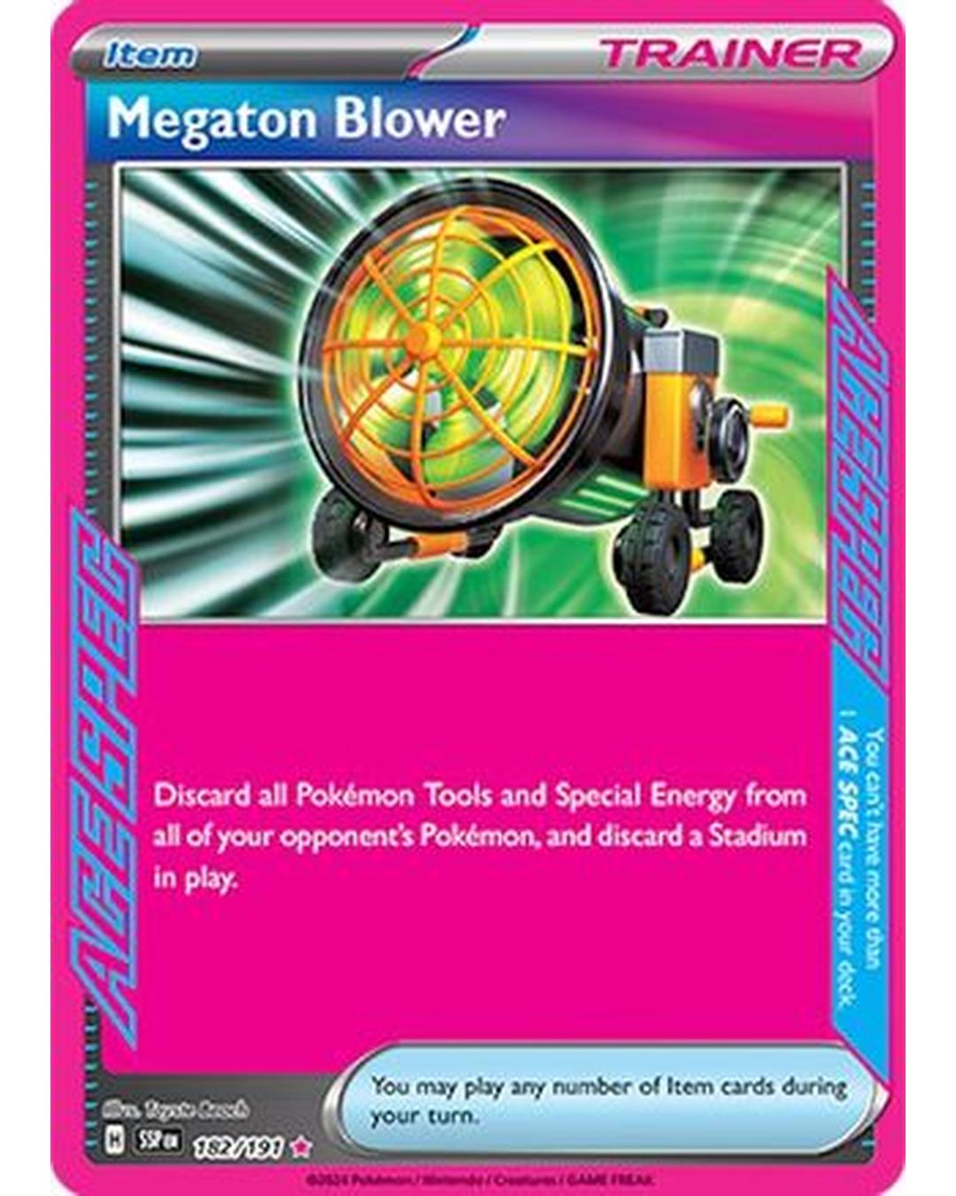 Megaton Blower 182/191  - Holofoil SV08 Surging Sparks - ACE SPEC Rare