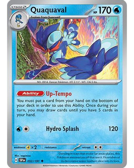 Quaquaval 052/191  - Reverse Holofoil SV08 Surging Sparks - Uncommon