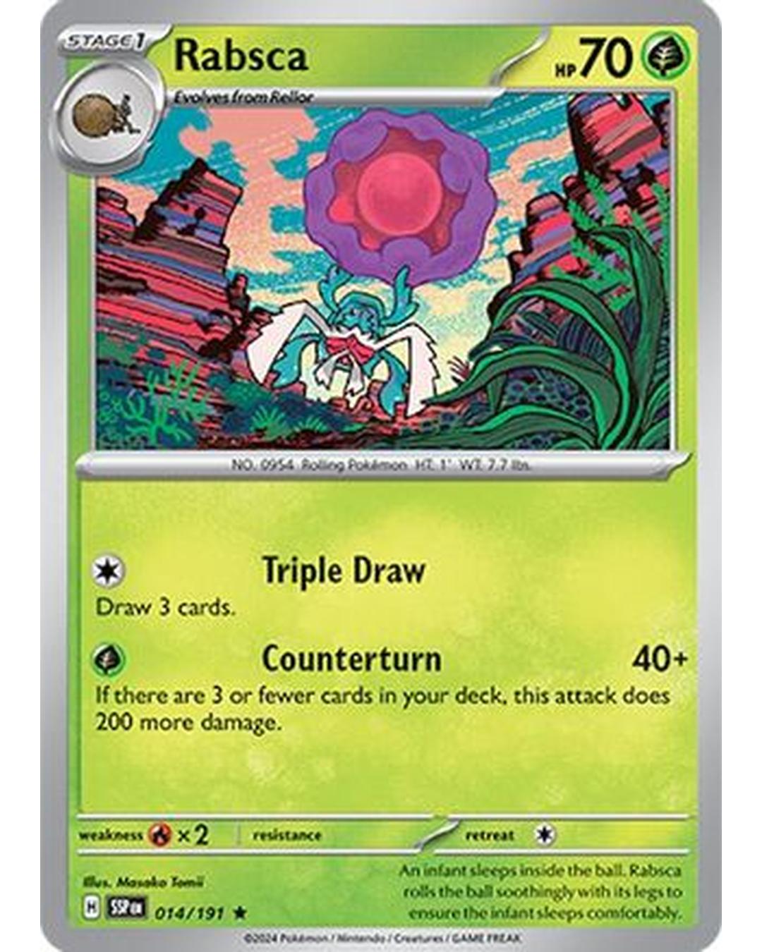 Rabsca 014/191  - Reverse Holofoil SV08 Surging Sparks - Rare