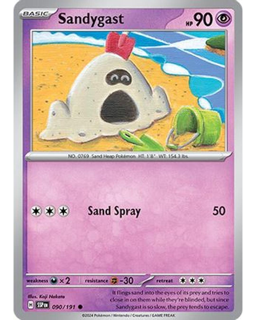 Sandygast 090/191  - Reverse Holofoil SV08 Surging Sparks - Common