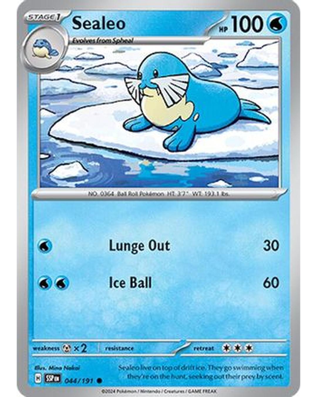 Sealeo 044/191  - Reverse Holofoil SV08 Surging Sparks - Common