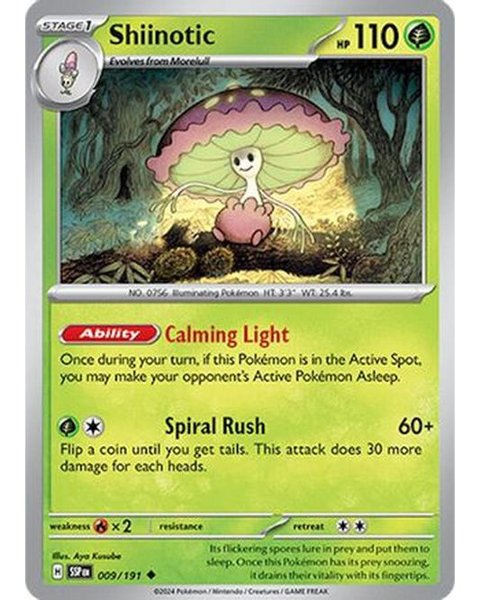 Shiinotic 009/191  - Reverse Holofoil SV08 Surging Sparks - Uncommon