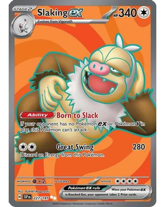Slaking ex 227/191  - Holofoil SV08 Surging Sparks - Ultra Rare