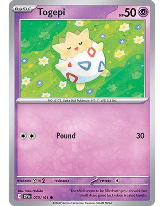 Togepi 070/191  - Reverse Holofoil SV08 Surging Sparks - Common