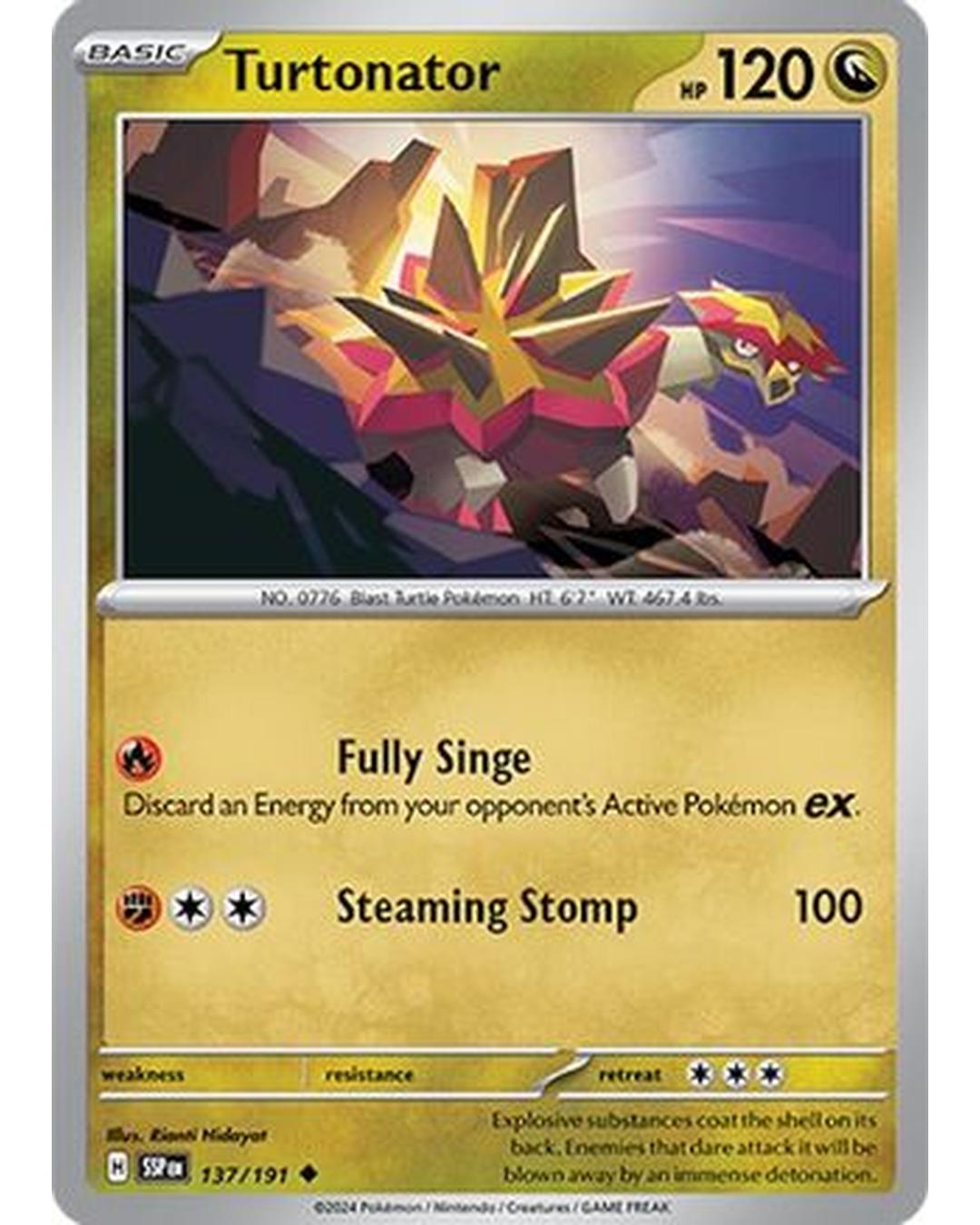 Turtonator 137/191  - Reverse Holofoil SV08 Surging Sparks - Uncommon